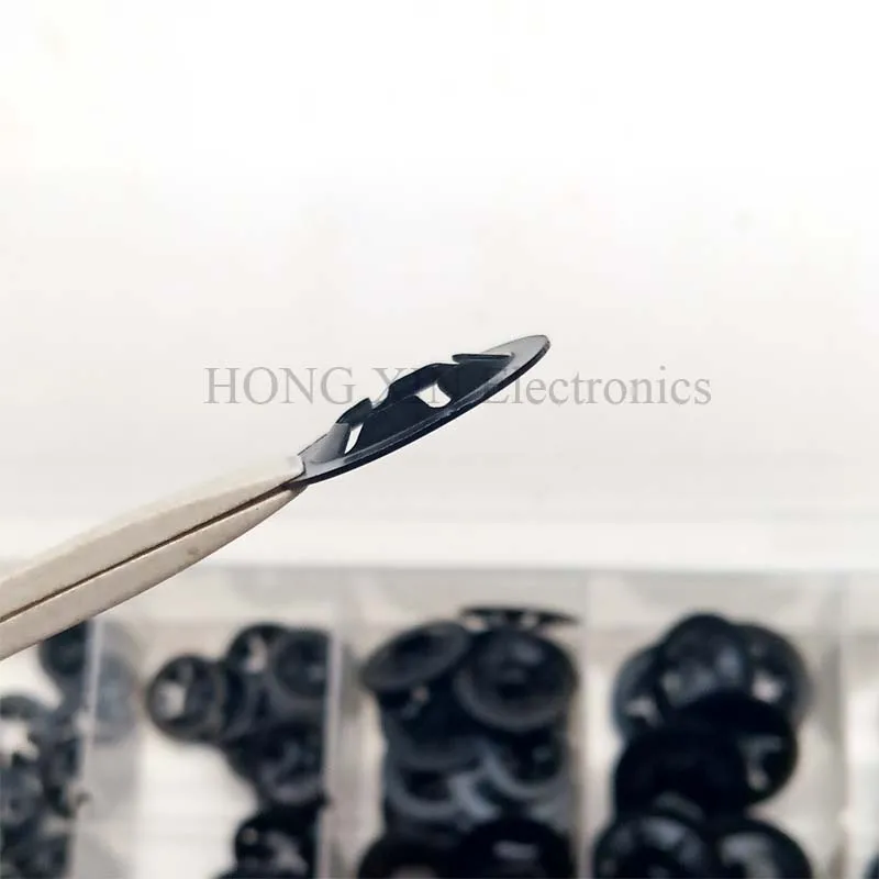 

7 Sizes 260PCS Push Nut Star Lock Washer Assortment Quenching Speed Flat Shaft Fastener Hardware Gasket M3/4/5/6/8/10/12