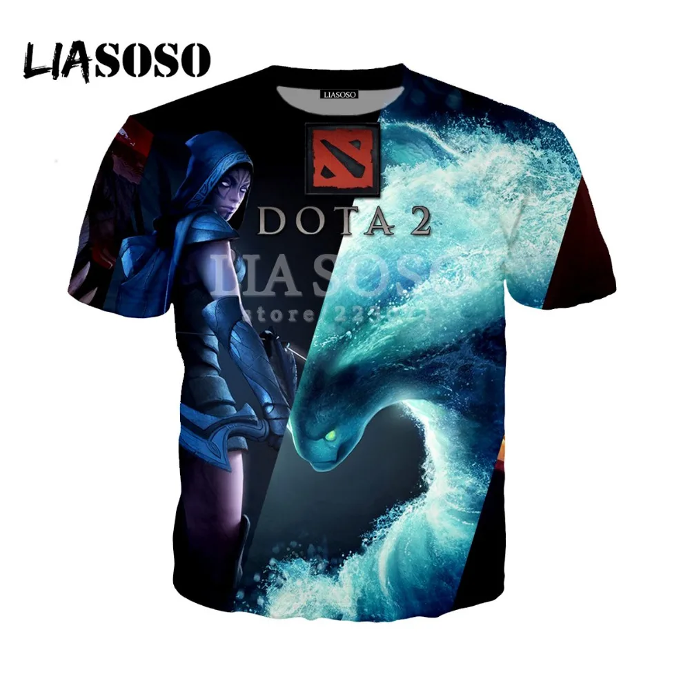LIASOSO летняя Новинка для мужчин и женщин 3D принт видеоигра Dota 2 футболка модная