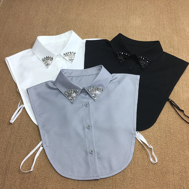 

New Cotton dots Collars Fashion lady leopard blouse accessories Round neck monochrome decoration Plaid brick blouse fake Collar