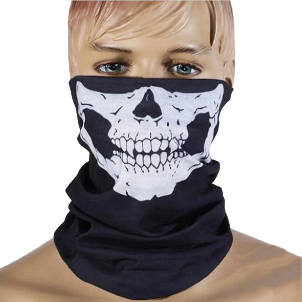 2pcs Halloween Scary Mask Festival Skull Masks Skeleton Outdoor Motorcycle Bicycle Multi Scarf Half Face Cap Neck XTN | Дом и сад