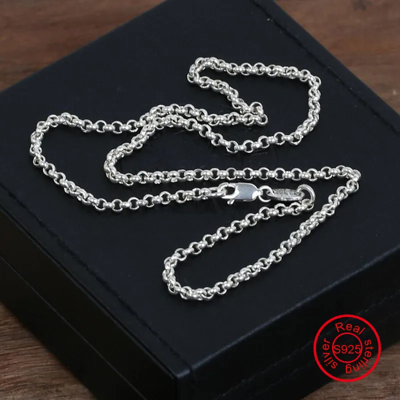 

Мужская и женская цепочка 4 мм, ожерелье из 100% стерлингового серебра 925 пробы, подвеска из тайского серебра 925 пробы, изысканные Винтажные Юве...