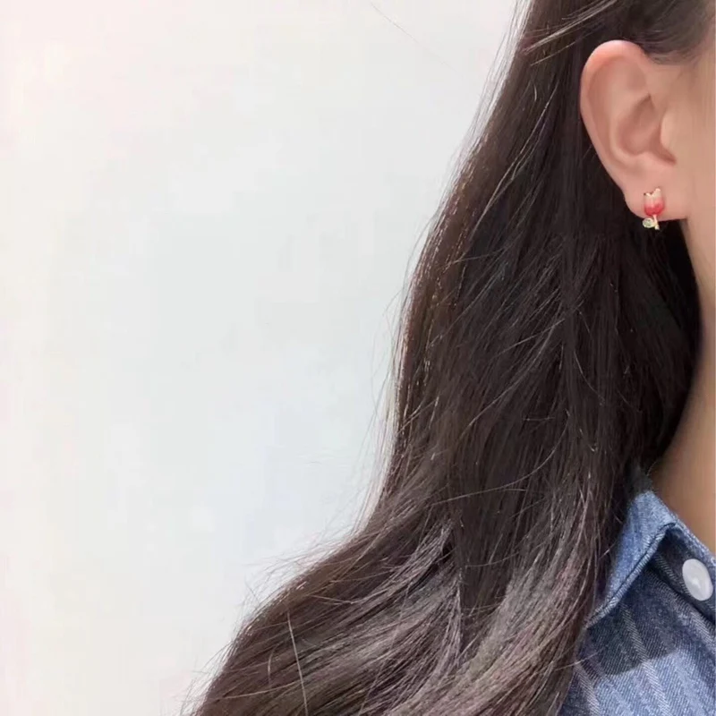 MENGJIQIAO новые милые цветочные серьги-гвоздики в форме фруктов для женщин Металлические Нежные милые Букле д 'ореиль Девушки Ювелирные изделия Подарки
