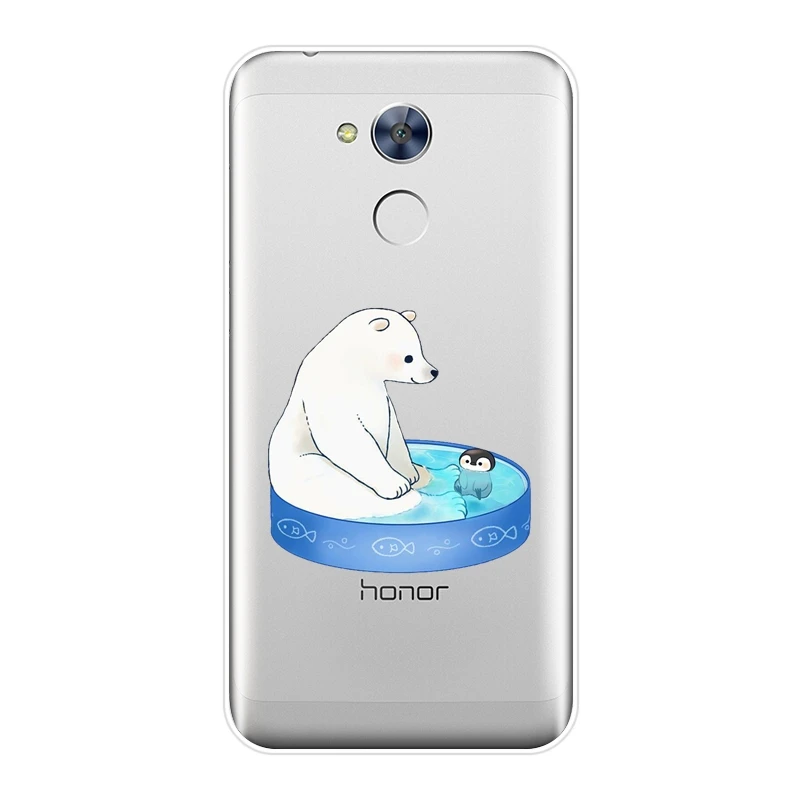Милый силиконовый чехол для телефона Bear Penguin Kawaii Huawei Honor 6 5A 4X 5X 6X 6A мягкая задняя