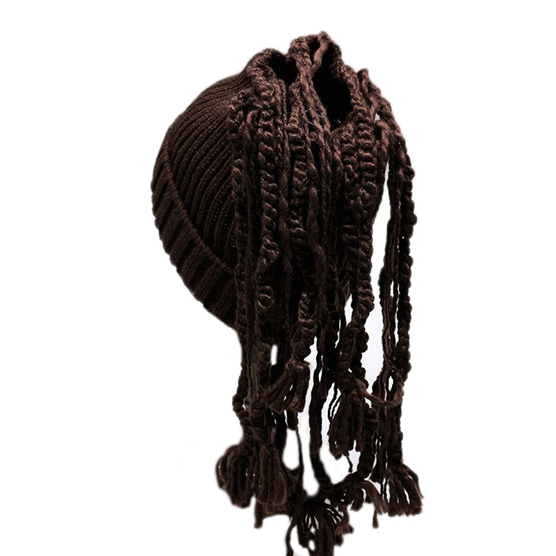 Новые Вязаные Skullies и шапочки с длинная коса Для мужчин женщин Зима