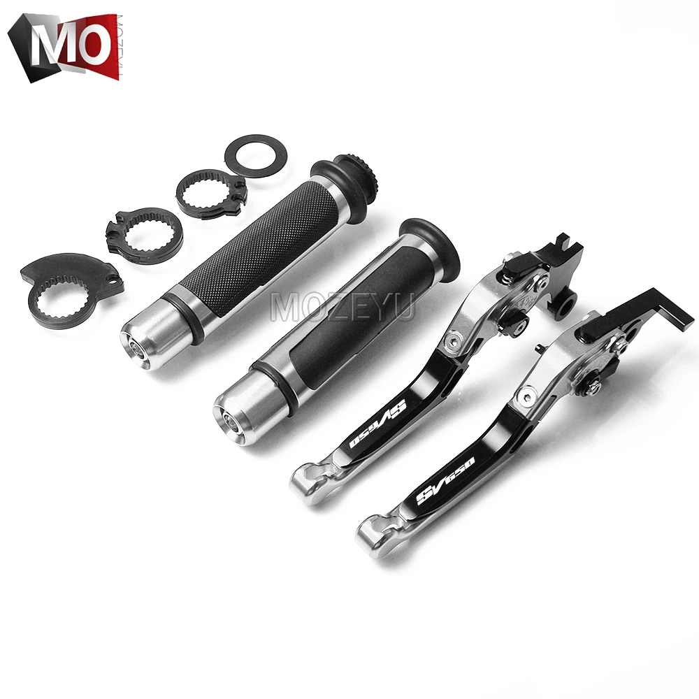 Black Silver Мотоцикл с ЧПУ регулируемые складные тормозные рычаги сцепления Руль рукоятки набор для Suzuki SV650/S SV 650 S SV650S 1999-2009 - Цвет: Black Silver