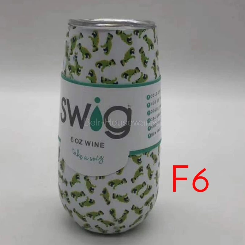 2019 swig F6 Stemless Swig винные чашки 6 унций стакан чашка из нержавеющей стали для шампанского термос Termo Vaso a o Inox - Цвет: 2019 swig F6