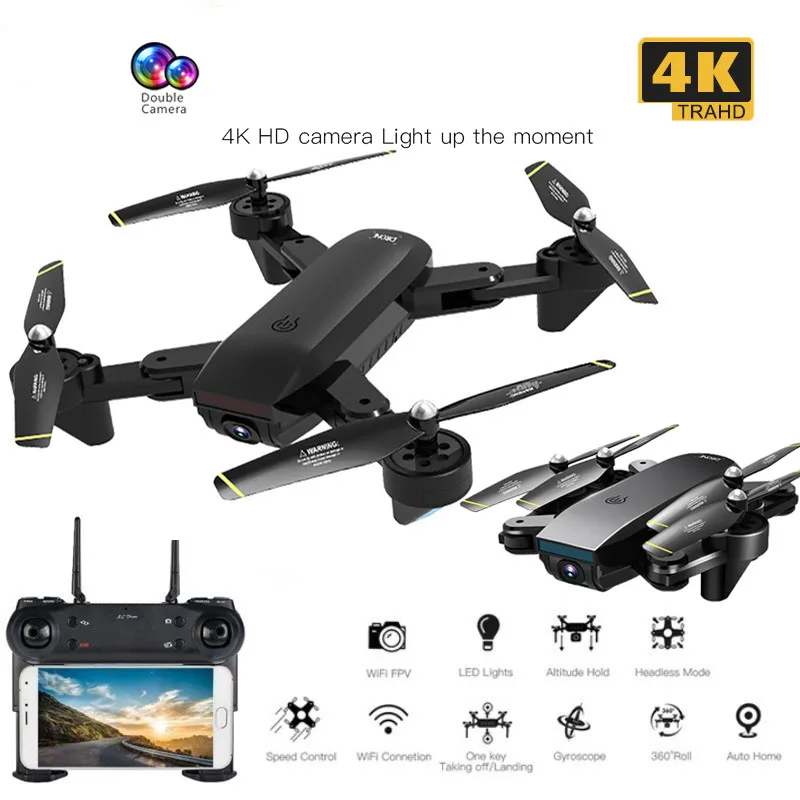 Профессиональный складной Дрон 4K HD с двойной камерой WiFi FPV широкоугольный