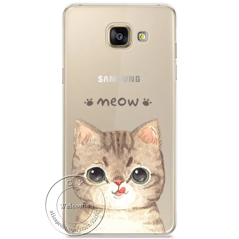 Жесткий чехол с милым мультяшным котом для Samsung Galaxy A3 A5 A7 J1 J3 J4 J5 J6 J7 J8 A6 A8 Plus 2018 2016