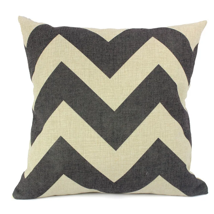 Геометрическая искусства черный и белый льняной хлопок подушка чехлы для