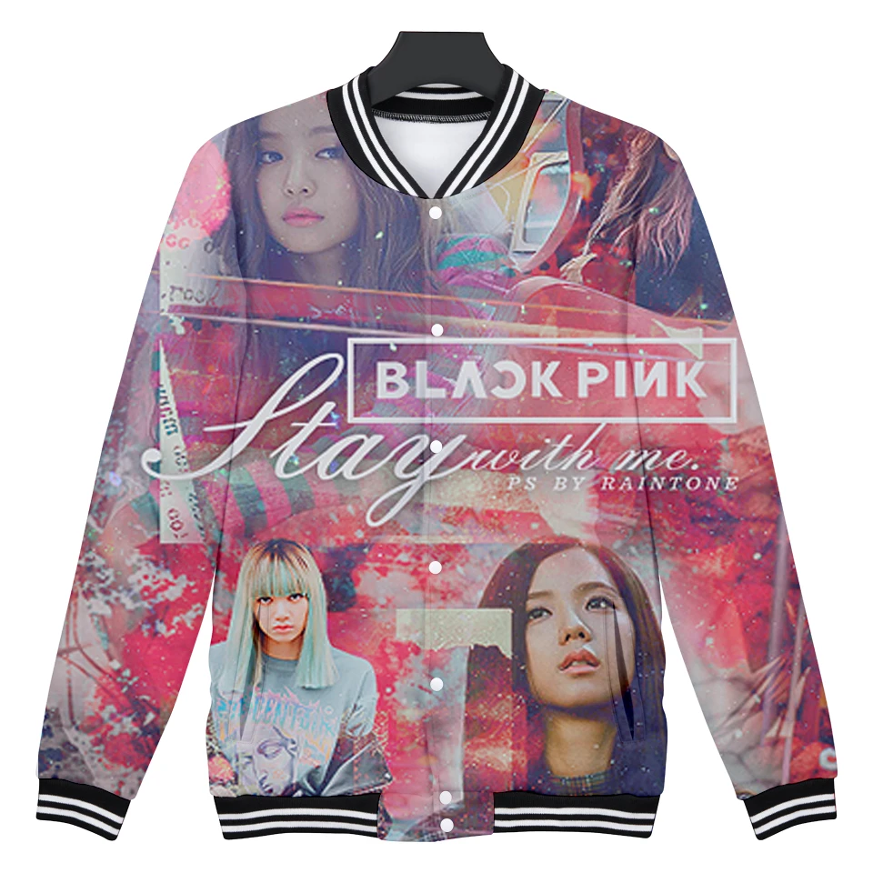 VAGROVSY Kpop Черный Розовый 3D бейсбольная куртка для женщин и мужчин корейский стиль девушки группа толстовки Горячая Распродажа толстовка хип хоп спортивный костюм