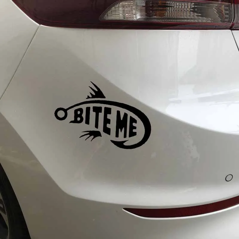 YJZT 13 5 см * 9 1 Bite Me рыбы Виниловая пленка для оклеивания автомобилей Стикеры