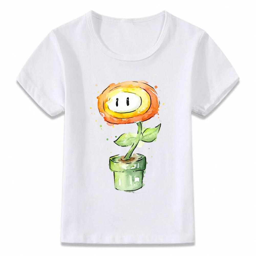 Kids Clothes T Shirt Watercolor Mario Luigi Shy Guy Peach Bowser Toad Yoshi T-shirt for Boys and Girls Toddler Shirts Tee