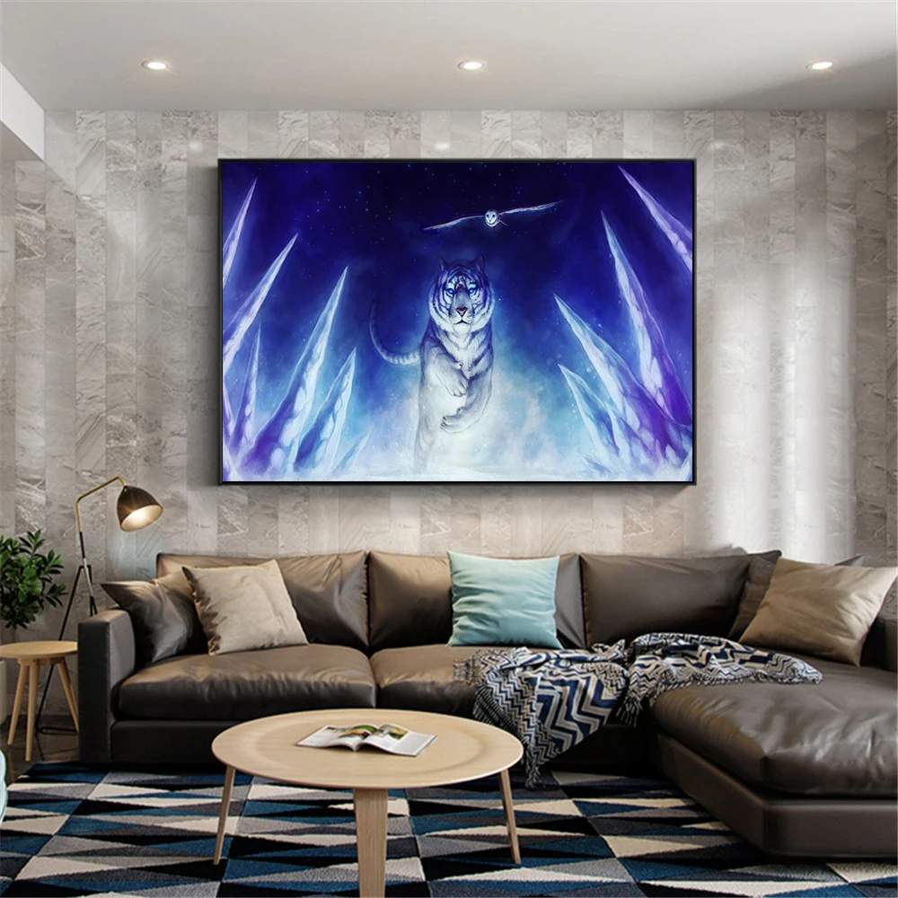 Поп арт холст печать 3D тигр животные картина маслом на холсте современная