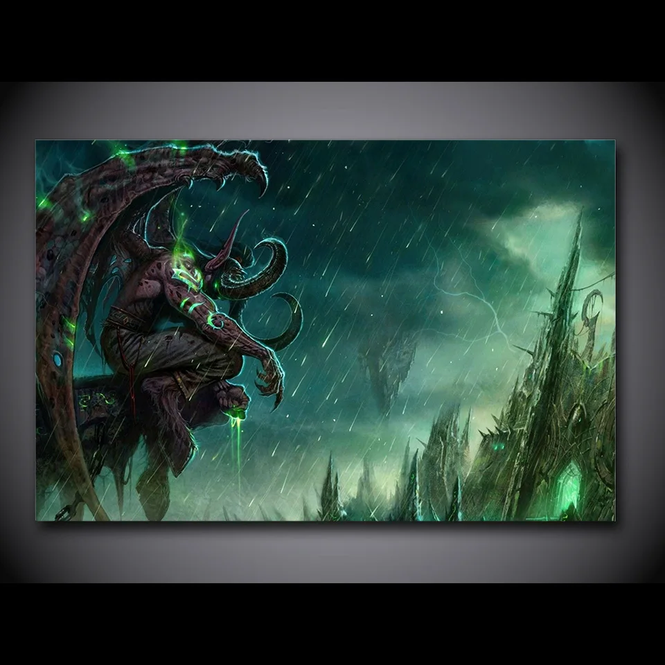 1 piece canvas painting demon hunter warcraft game HD posters and prints wall pictures for living room | Дом и сад