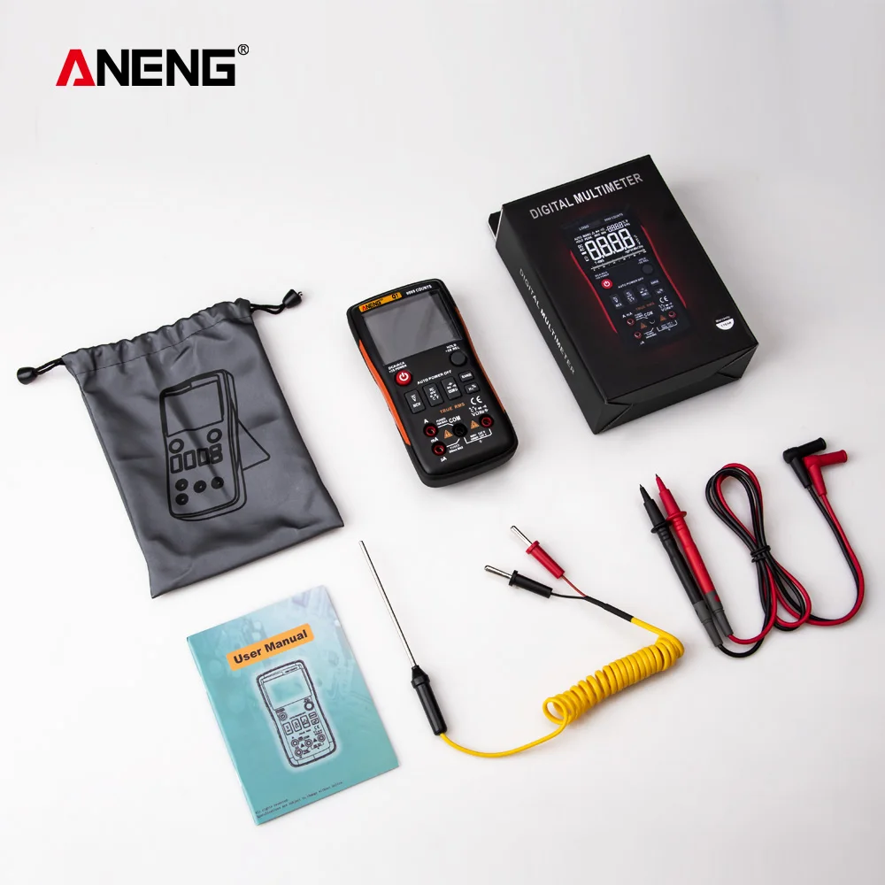 Orange 2 ANENG Q1 мультиметр тестер 9999 мультиметр цифровой rm409 esr meter digital multimeter транзистор тестер указатель напряжения конденсаторов tester мультиметры мультиметр с термопарой dc dc analog multimeter - Цвет: Orange 2