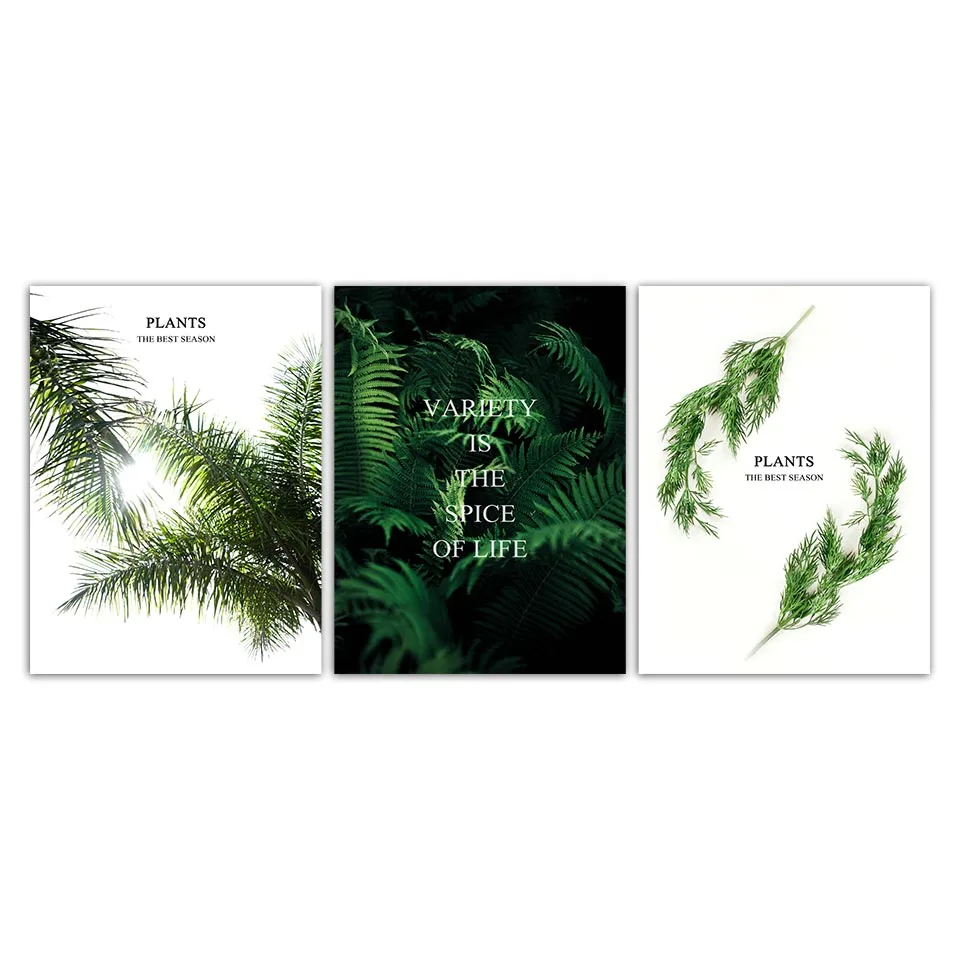 Nordic Scandinavian Decoration Home Posters Green Plant Leaves Canvas Art Paintings Hd Print A4 Wall Picture for Living Room | Дом и сад