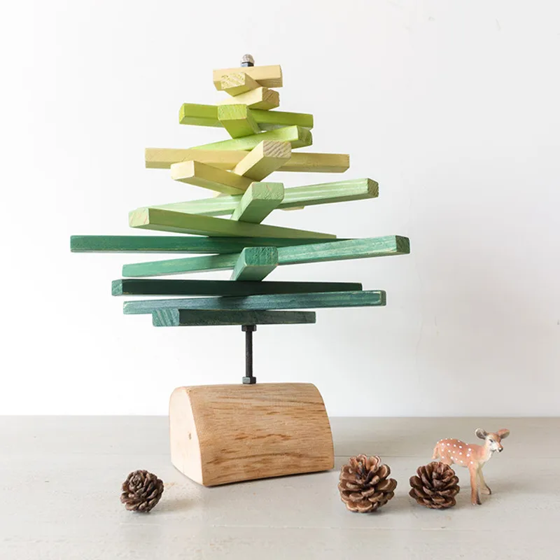 

Nordic Style Colorful Wood Tree Decoration Creative Unique Home/Office Table Decor Christmas Decor Home-Warming Gift