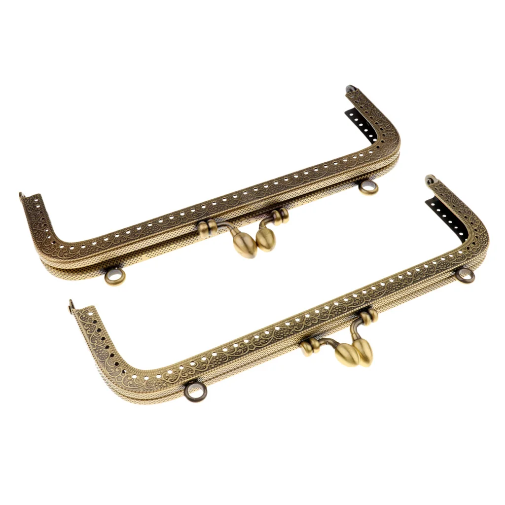 2xMetal Purse Frame Clutch Bag Kiss Clasp Rectangle Lock DIY Craft Handmade | Дом и сад
