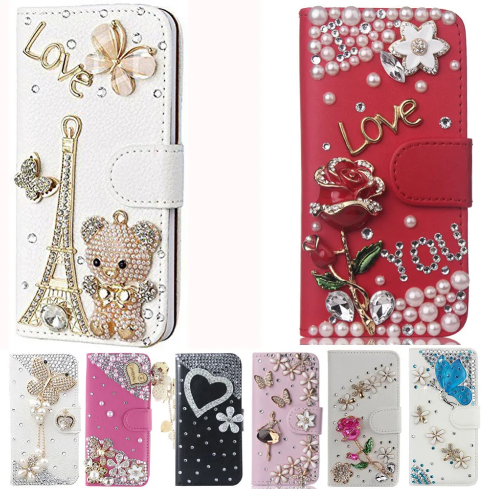 Bling Rhinestone Wallet Cases For MOTO X4 Flip Leather Case Cover Card Slot Protective Phone Purse Diamond Skin |