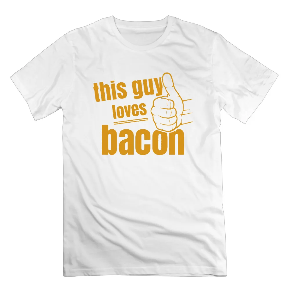 Мужская футболка аниме этот парень любит бекон Geek винт шеи Круглая горловина
