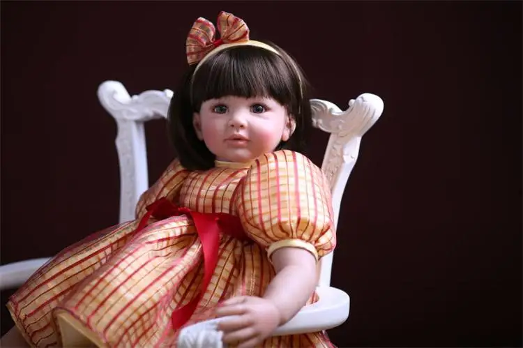 Boutique Princess 24&quot 60cm Handmade Lifelike Baby Silicone Vinyl Girl Reborn Toddler Newborn with dress Dolls Child Present | Игрушки и