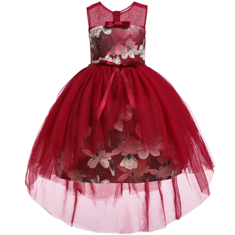 Платье детское винно-красное с цветами на новый год 2019 | Детская одежда и обувь