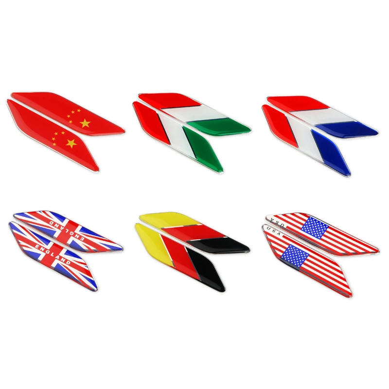 1 Pair 3D Metal German Italy Flag Car Body Side Fender Rear Trunk Emblem Badge for Volkswagen Audi Bmw Mercedes Benz Porsche | Автомобили