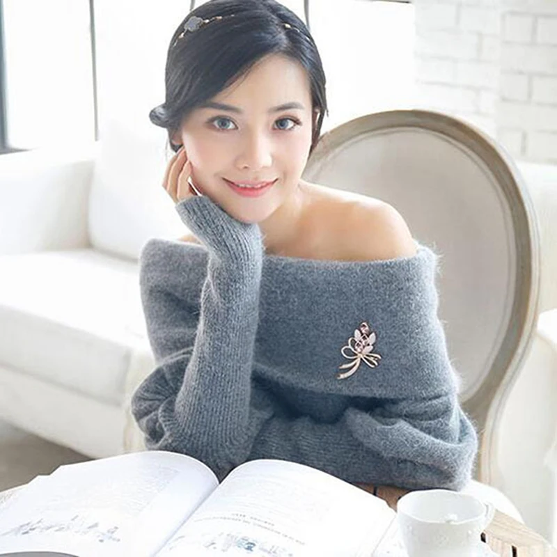 Ladies Crystal Flower Bowknot Brooches Classic Exquisite Female Golden Bright Opal Shining Bouquets | Украшения и аксессуары