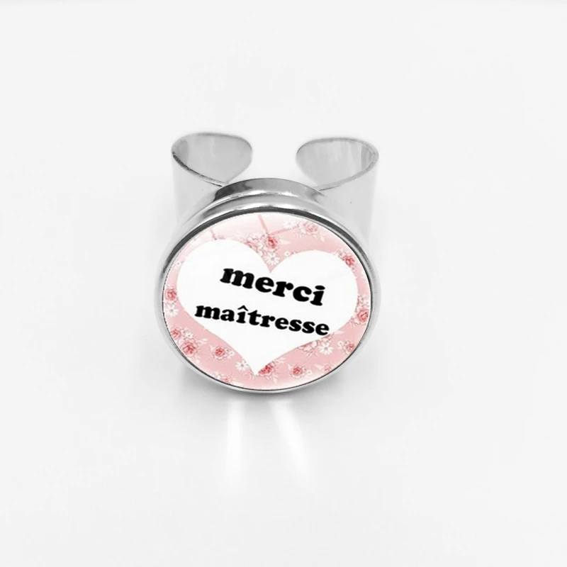 2019/Лидер продаж подарок учителю модное Открытое кольцо с серебряным стеклом