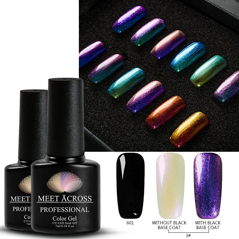 2 шт./лот набор УФ гель лаков для ногтей Хамелеон Блестящий светодиодный