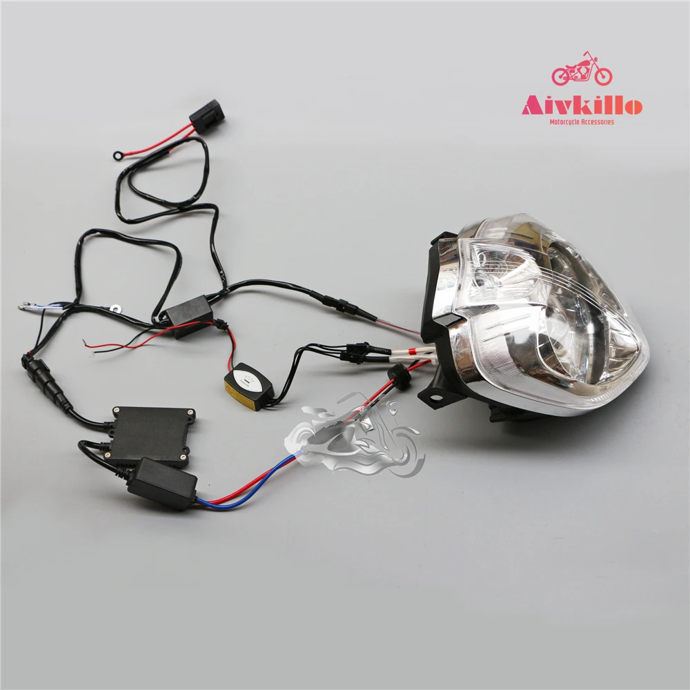 Сборки фар Ангел глаз+ демон глаз HID проектор для 2004-2009 YAMAHA FZ6 2005 2006 2007