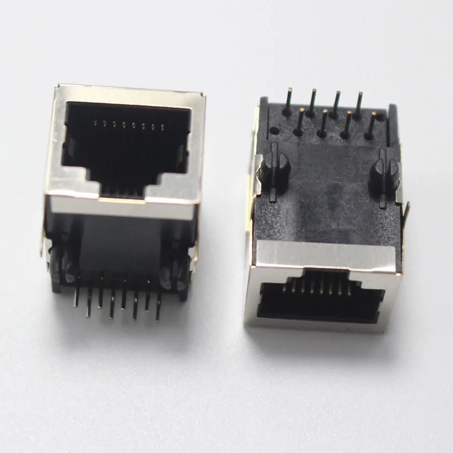 2 шт RJ45 сетевой разъем 8P8C 1P 2P 4P Модульный сетевой PCB разъем 8P вертикальный LAN адаптер DIP разъем металлический пластик