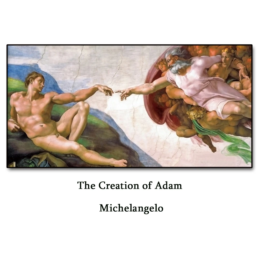 Laeacco Creation создание Adam Painting от микеланжело Картина на холсте картина маслом постер
