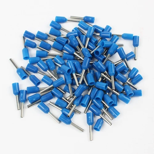 Blue E7508 100 шт./упак. трубки Изоляционные изолированные клеммы 0.75MM2 кабель провода разъем изоляционные обжимной терминал разъем для электронных сигарет - Цвет: Blue