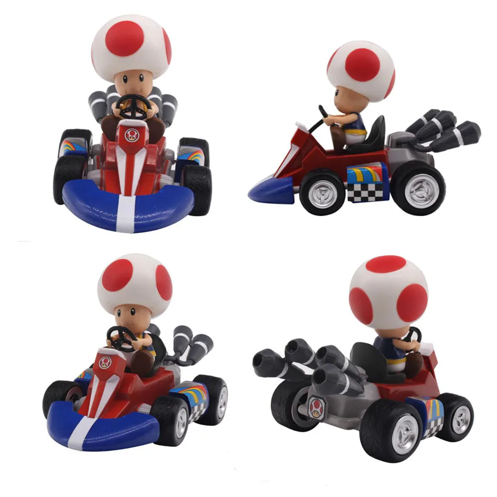 Super Mario Bros Figures Toy Pull Back Car Motorcycl 6 шт./компл. новые милые 2 3 &quotМини картинг е ПВХ