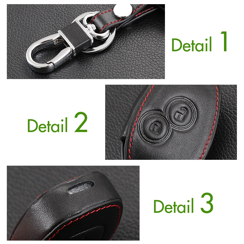 Чехол для автомобильного ключа из натуральной кожи с 2 кнопками чехол Renault Clio Dacia