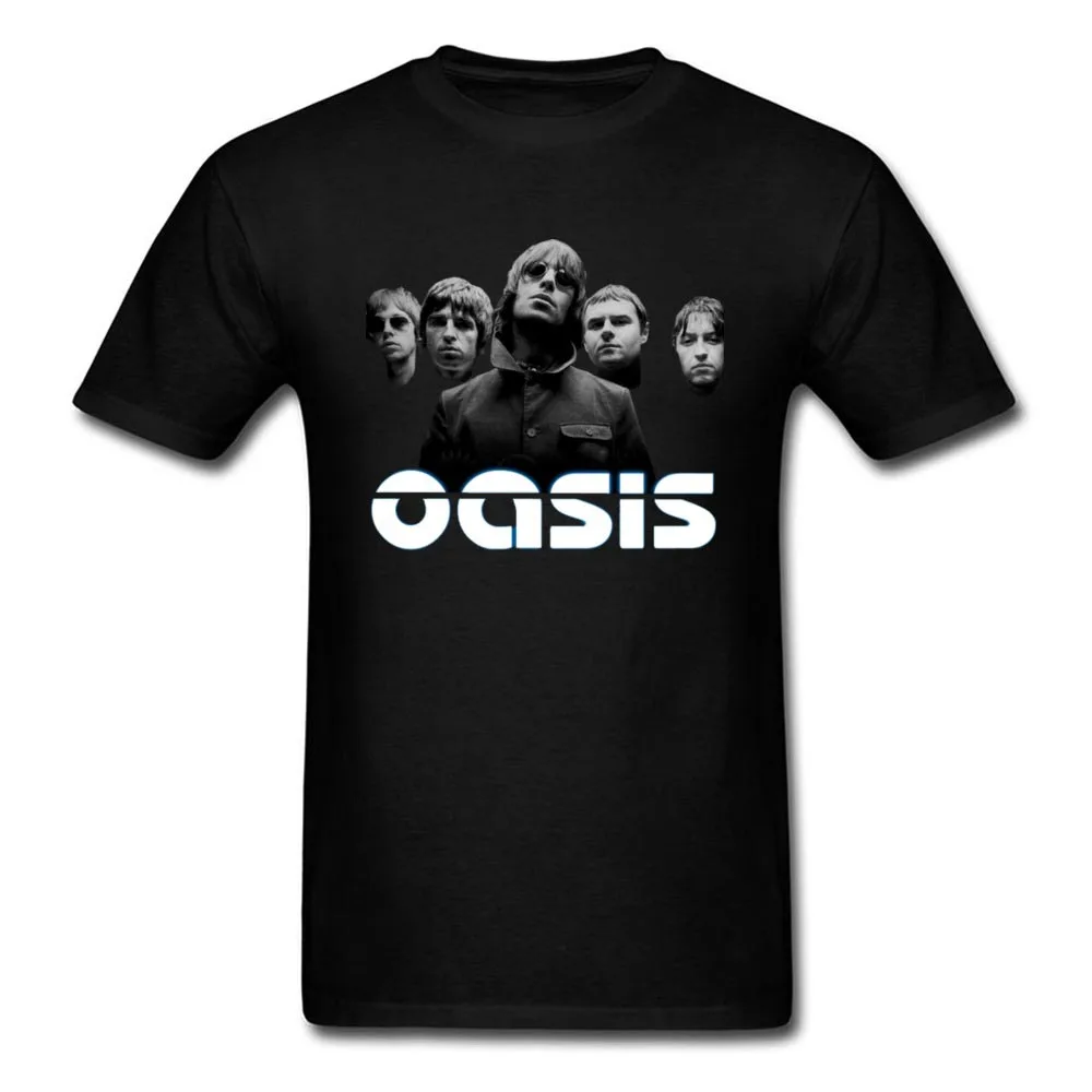 Новый список Oasis Мужская черная футболка классическая рок-ролл с коротким