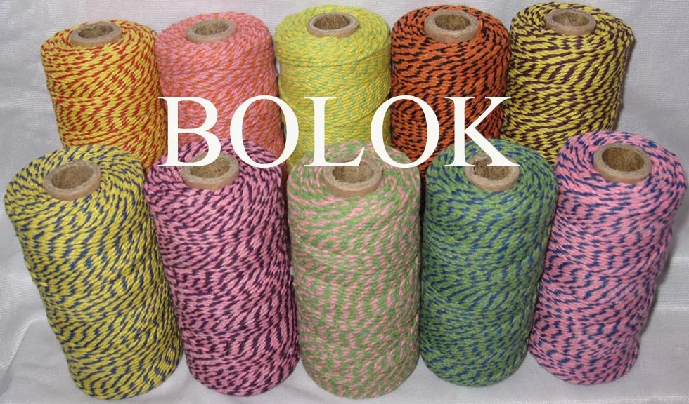 

100% Cotton Baker twine (110yard/spool)50pcs/lot divine twine, rope 55 kinds color wholesale