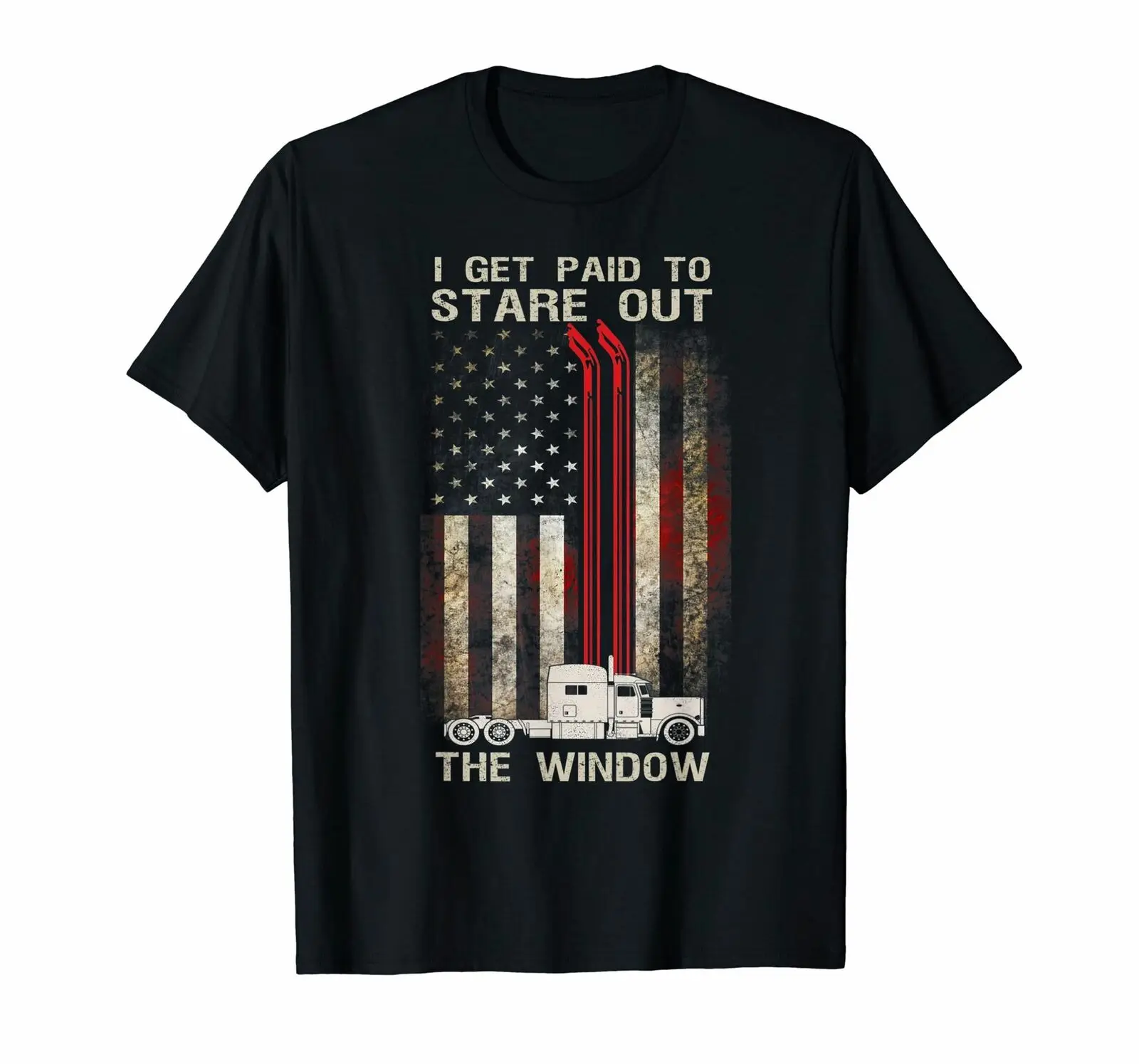 

I Get Paid To Stare Out The Window Funny Trucker T-shirt For Men Fashionable