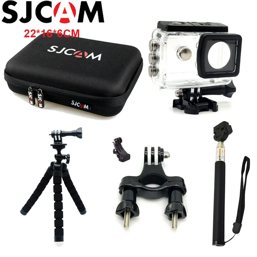 SJCAM SJ5000 набор аксессуаров водонепроницаемый корпус чехол для SJ5000X сумка для хранения для SJ5000 WiFi штатив монопод для SJCAM SJ5000 - Цвет: Option 4