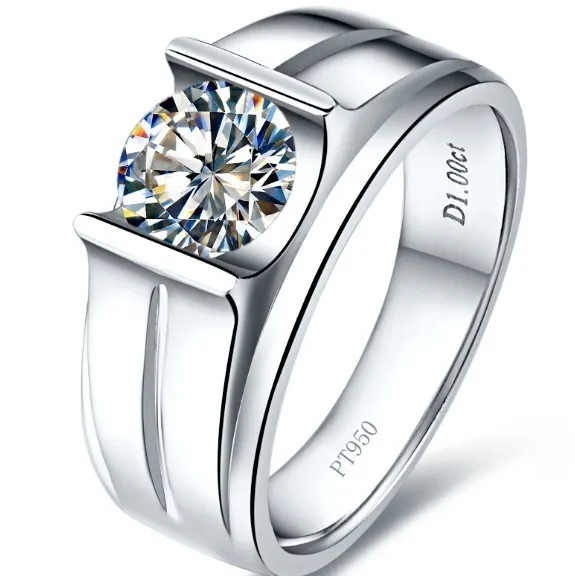 Его и ее парные кольца ювелирные изделия 2Ct Solitaire NSCD красивый бриллиант кольцо для