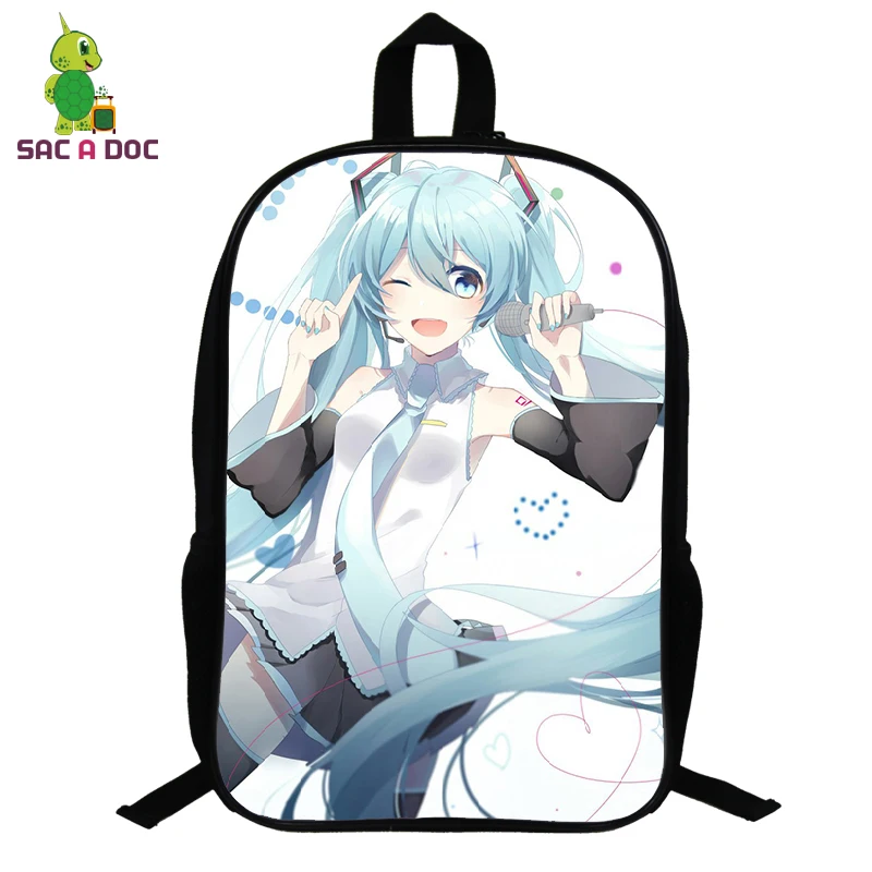 Красный 14,5 дюймов школьные сумки Miku Hatsune японский аниме Школьный портфель для подростков мультяшный рюкзак для девочек Подарочный рюкзак - Цвет: Красный