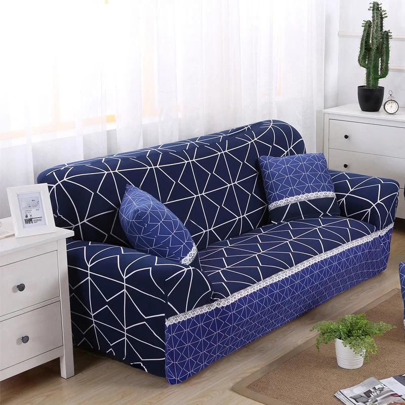 color2 1/2/3/4 Seater Polyester Korean Style Sofa Cover All-inclusive Elastic Couch Cover for Living Room Print Sofa Slipcover - Цвет: color2