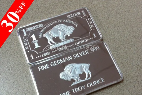 Немагнитный! 1 troy oz. 999 Немецкая Серебряная планка в защитном чехле 5 шт./лот