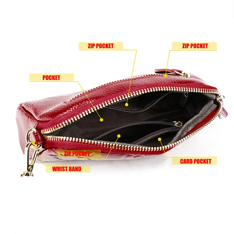 CICICUFF 2020 New Fashion Genuine Leather Women Day Clutches Famous Brand Long Wallets Ladies Coin Purse Clutch Money Bag | Багаж и сумки