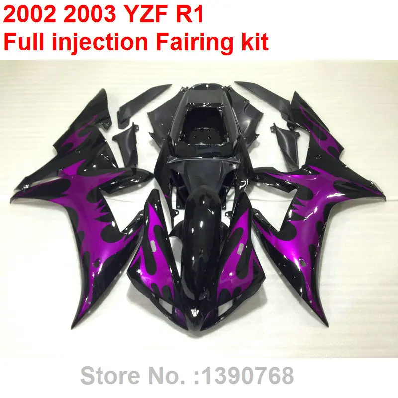 Инжекционного метода литья пластмассы ABS обтекатель комплект для YAMAHA R1 2002 2003