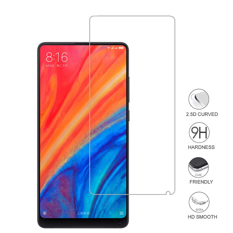 2 шт Стекло для Xiaomi Mi Mix 2S Защитная пленка экрана закаленное стекло стеклянная MiMix