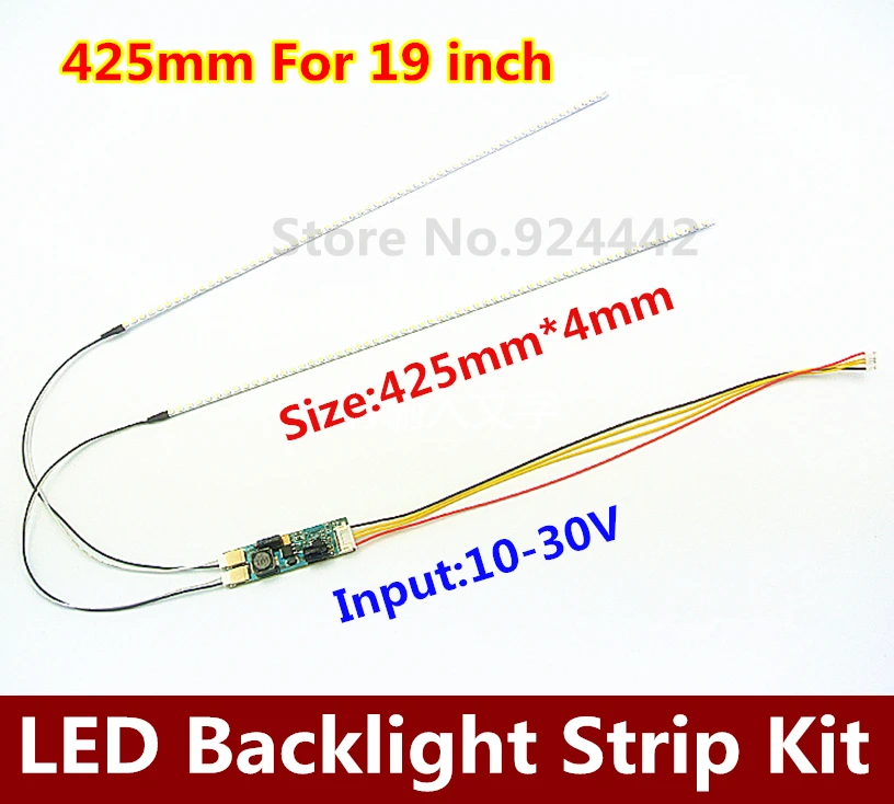 

Universal LED Backlight Lamps Update kit For LCD Monitor 2 LED Strips Support to 19'' Wide 425mm