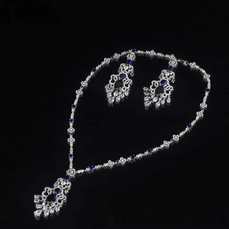 Classic Redesign Sparking Around Necklace Set Full Cubic Zirconia Stone Jewelry Sets Women Bridal Dress Accessories Gift S-011 | Украшения