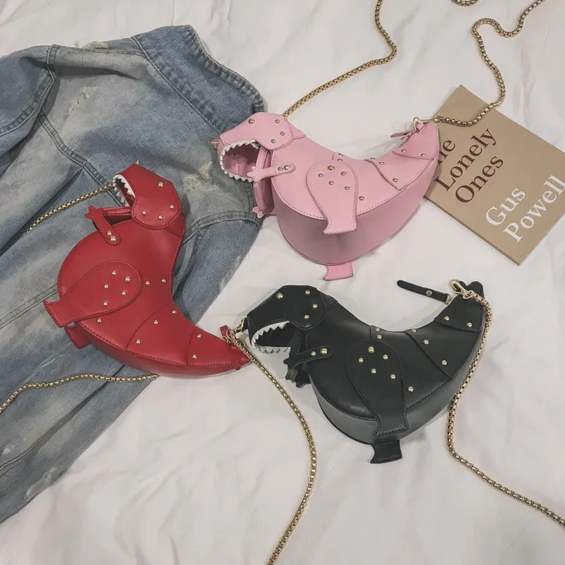 BBirds Rivet Fashion Dinosaur Women Shoulder Bag Cute Crossbody Personality Cartoon Animal Mini Messenger | Багаж и сумки
